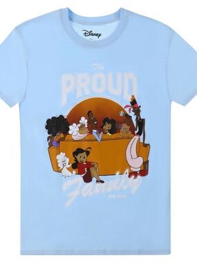 NWT Retro Disney The Proud Family Light Blue Graphic Unisex Tee Y2K